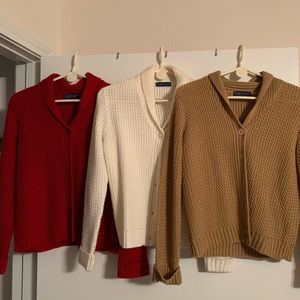 Karen Scott 8 Petite Five Button Sweaters
